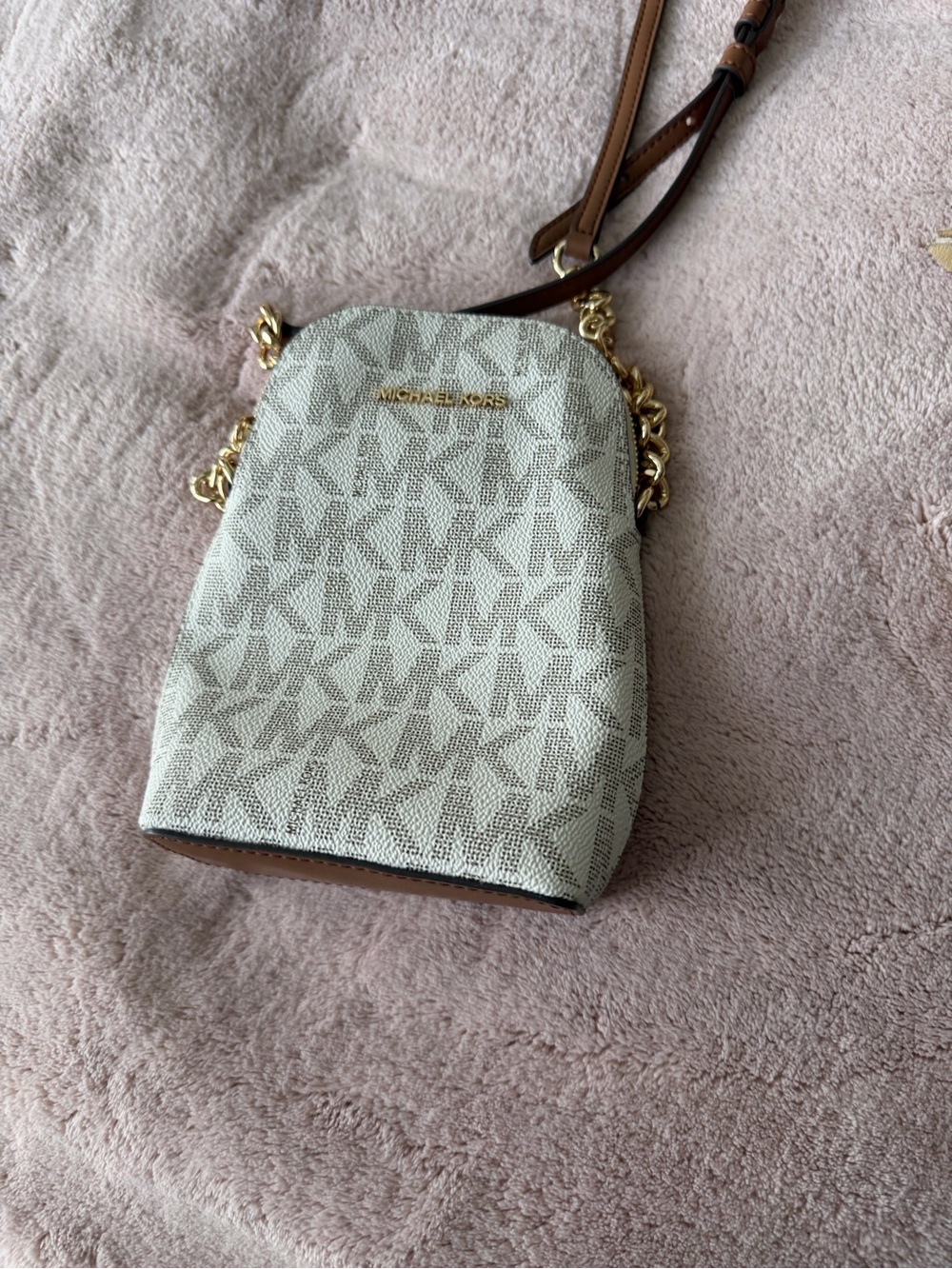 Michael Kors Beige Signature Crossbody Bag